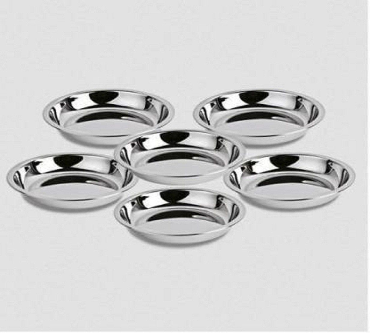 Stainless Steel Set of 6 Halwa/Dessert Plate Set Quarter Plate ( 6 Quarter Plate) Half Plate-image-40