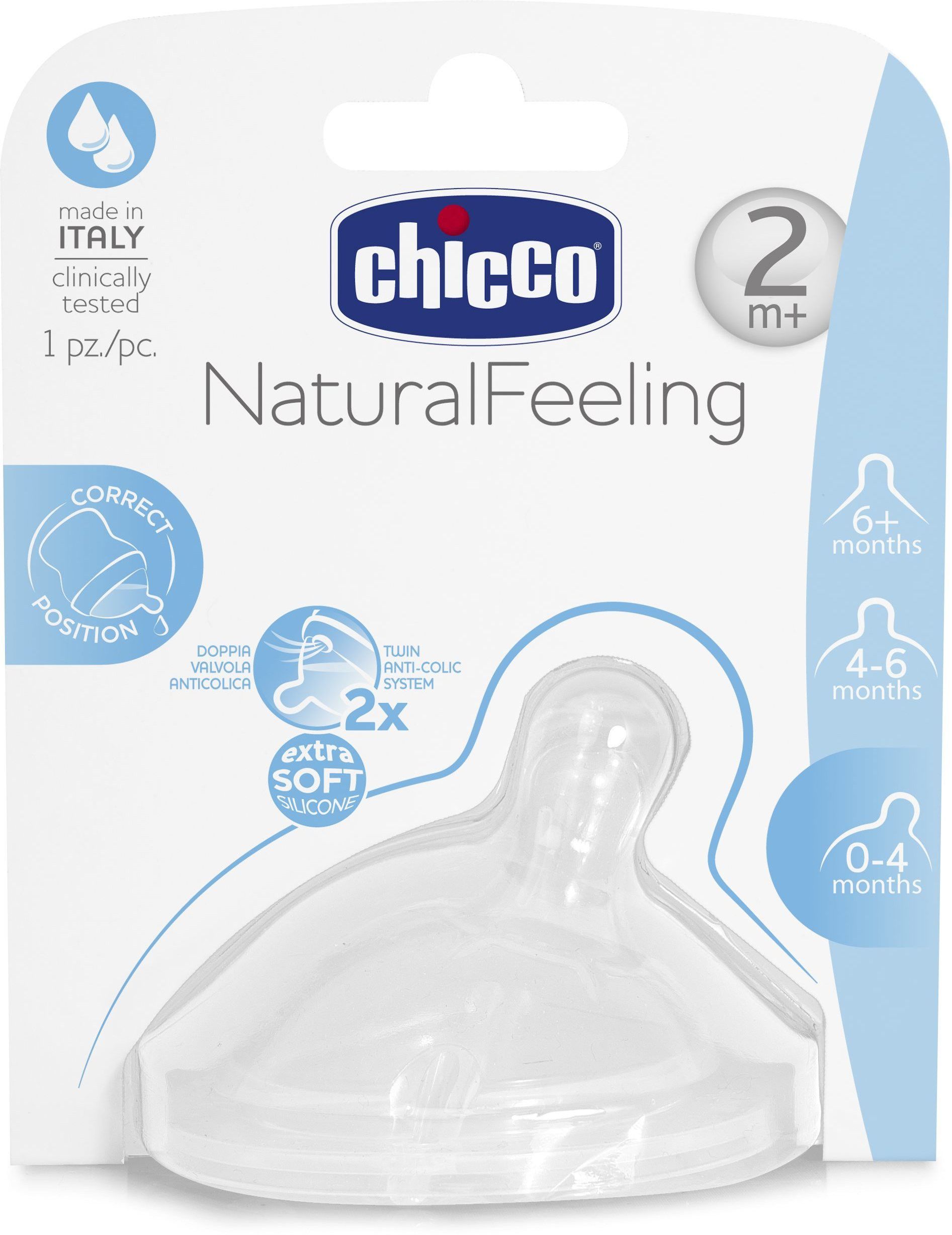 chicco Teat Natural Feeling 2M+ Silicone Nipple Medium Flow Medium Flow Nipple-picture-12