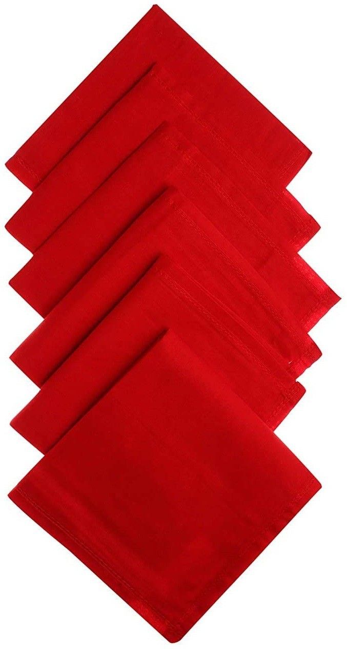 QUEERY Cotton Handkerchiefs Hanky For Men ["Red"] Handkerchief-picture-18