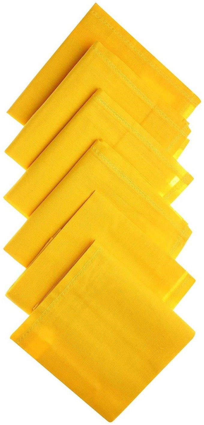 QUEERY Cotton Handkerchiefs Hanky For Men ["Yellow"] Handkerchief-picture-19