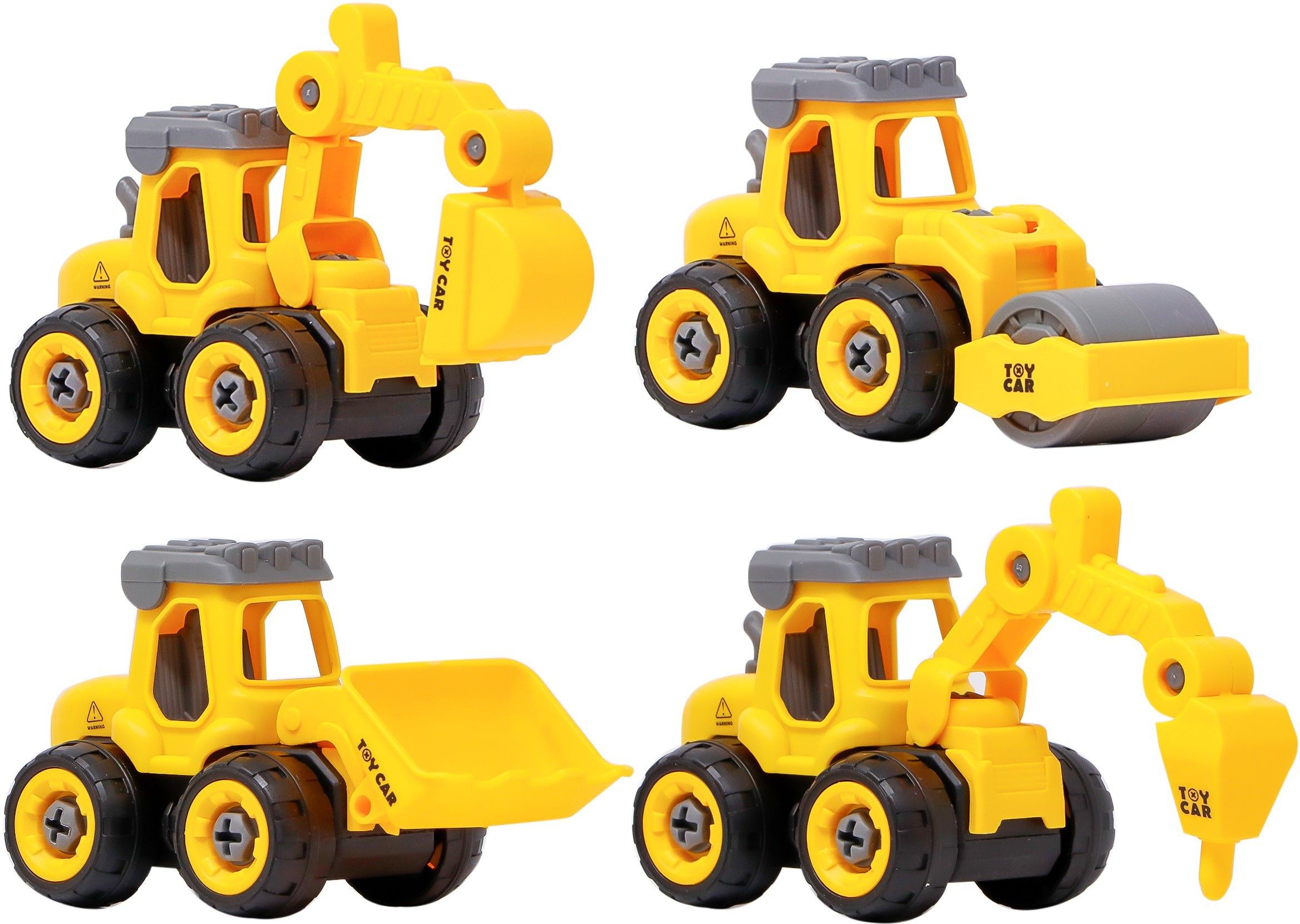 4 Pcs DIY Bulldozer Toy Truck - 100% Brand New (2020 Model) Construction Vehicles for Kids Gifts - Bulldozer Toys for Boys