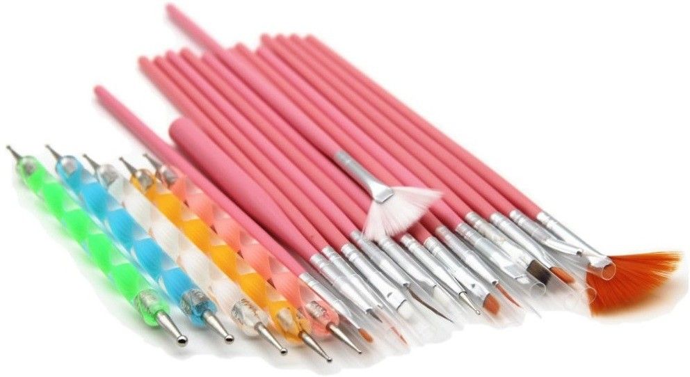 20pcs Nail Art Design Dotting Painting Drawing UV Polish Brush Pen Tools Set Kit