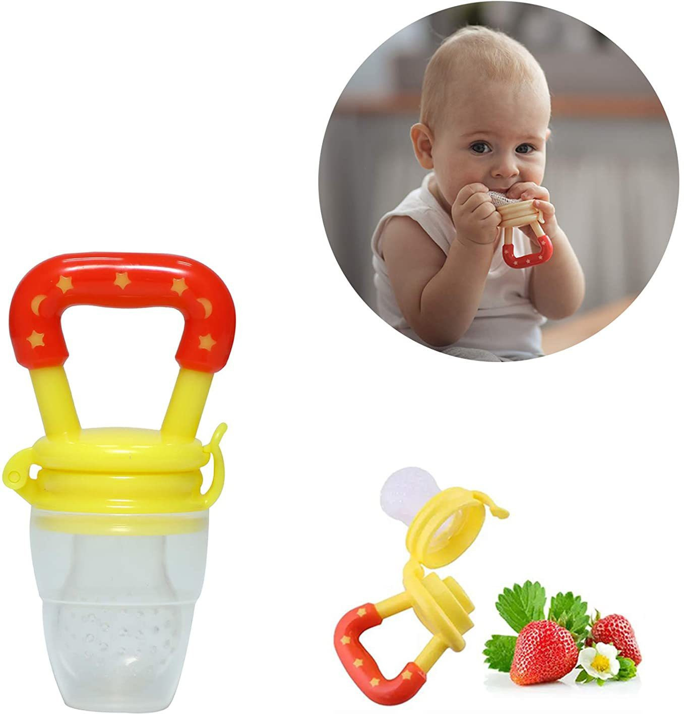 chhote janab Fruit Nibbler Food Soft Pacifier Feeder for Baby , Pack of 1 Teether image 1