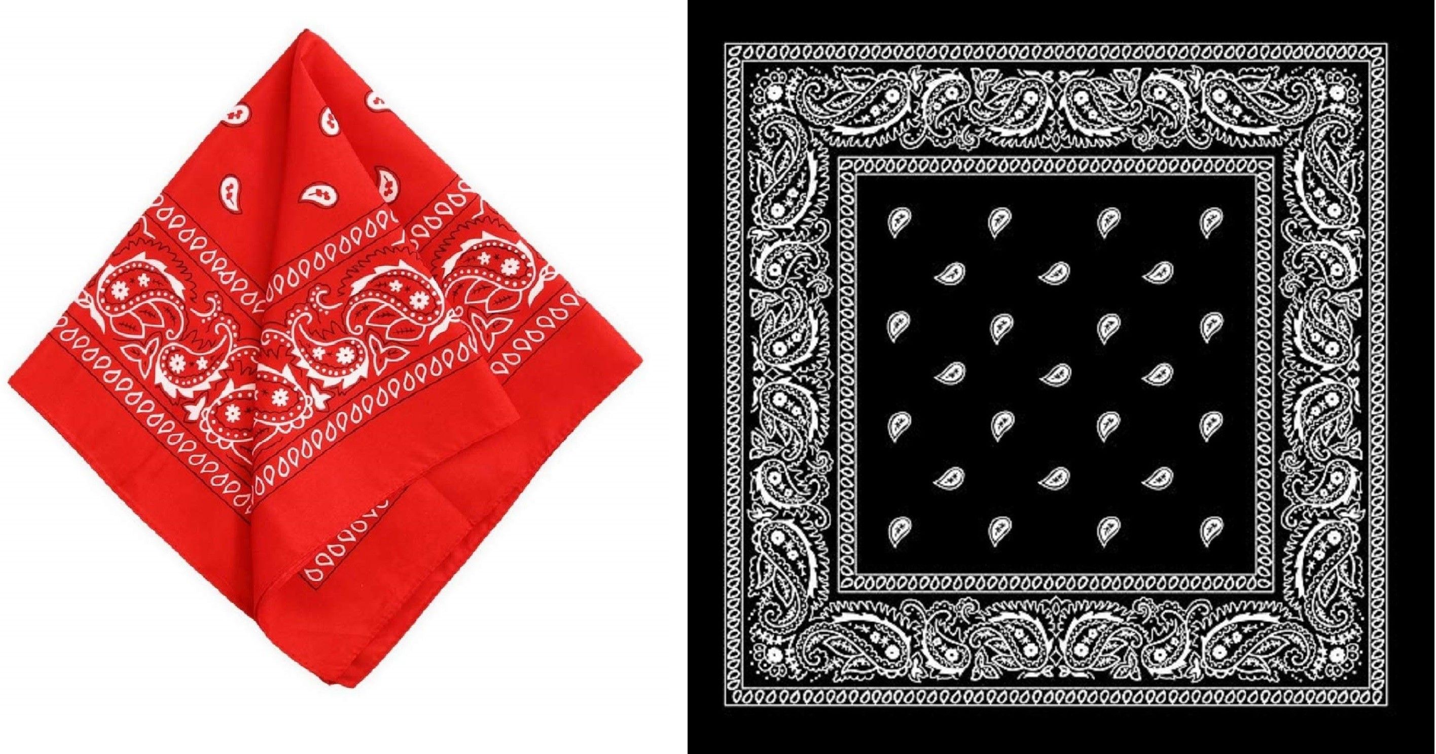 PAROPKAR Bandanas 22 X 22 Inch 100% Cotton Novelty Double Sided Print Paisley Cowboy Bandana Party Favor Scarf Headband Handkerchiefs ["Black Red"] Handkerchief-picture-24