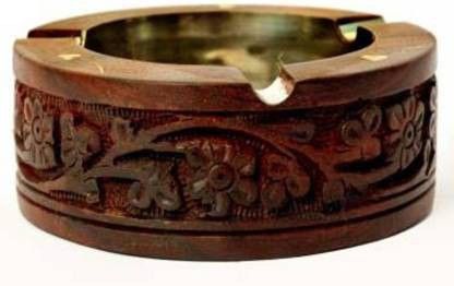 Wooden Ashtray for Cigarette Ash Holder Tray with Lid for Home, Office and Bar Brown Wood Ashtray-image-47