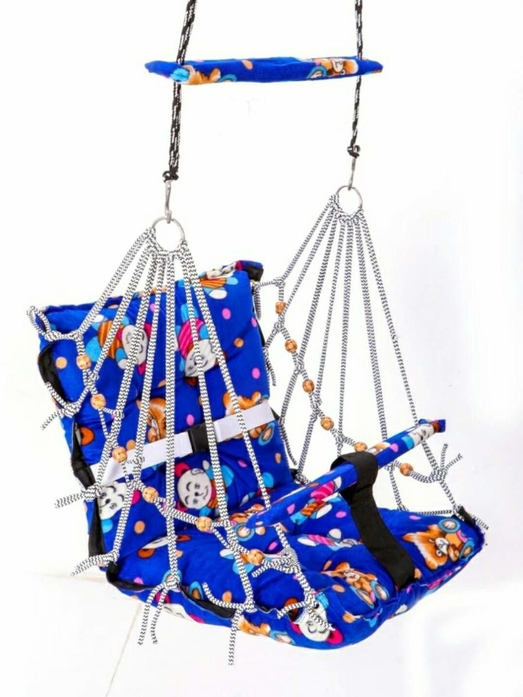New Cotton Baby Swing for Kids Baby's Children Folding and Washable 1-3 Years with Safety Belt Home Garden Jhula for Babies for Indoor Outdoor Swings Bouncer