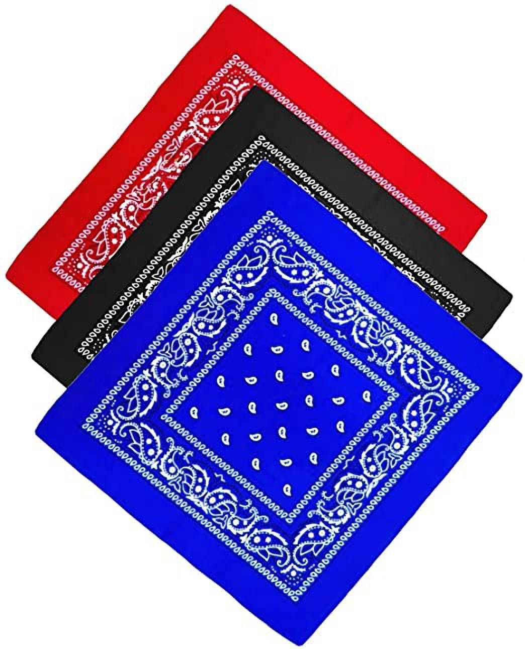 PAROPKAR 3Pcs Paisey Bandanas Cowboy Head Wrap Scarf for Women and Men 100% Cotton ["Black","Red","Royal Blue"] Handkerchief-image-37