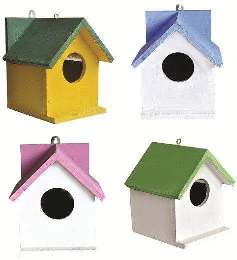 ganga enterprise Blue and White Bird House Combo of 4 Bird House-picture-41