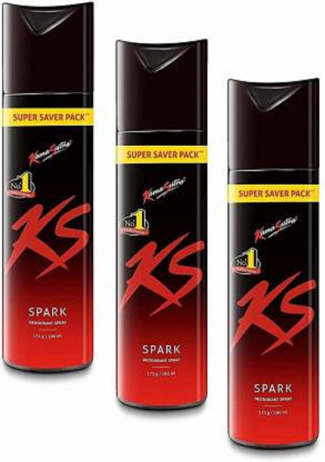 kamasutra INDIA'S NO-1 spark- (3 x 260 ml) Deodorant Spray - For Men (780 ml, Pack of 3) Deodorant Spray - For Men image 1