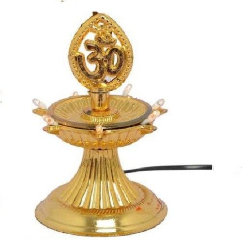 1 Layer Electric Gold LED Plastic Diya Light For Diwali Temple Decoration (Pack of 1) Table Diya (Height: 5 inch) Plastic Table Diya-image-38