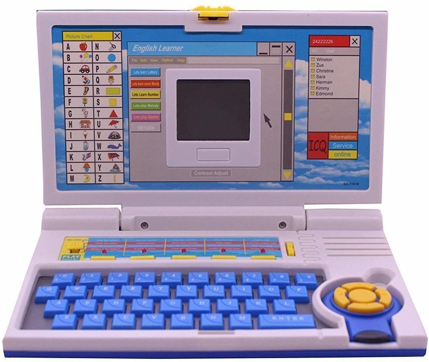 English Learning and Educational Notebook Kids Laptop Toys with 20 Fun Activities for 3 Year Old Boys and Girls (Blue)-image-32