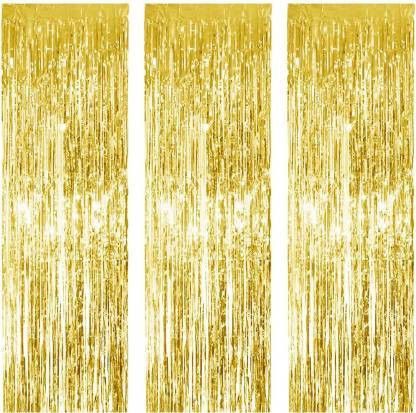 dee gees Solid dee gee golden fringe party decoration curtain Balloon-picture-25
