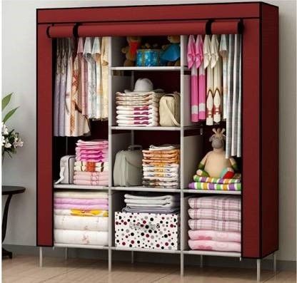 dewberries 6 + 2 Shelves 3 Door Portable PVC Collapsible Wardrobe-picture-28