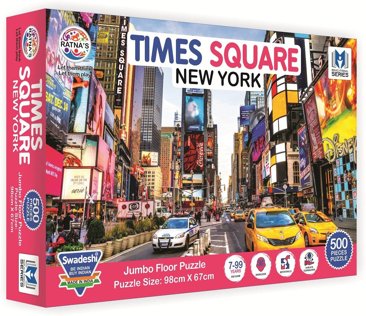 ratnas Premium Quality New York Times Square 500 Pieces Jumbo Floor Jigsaw Puzzle (Size: 98 cm * 67 cm)-picture-22