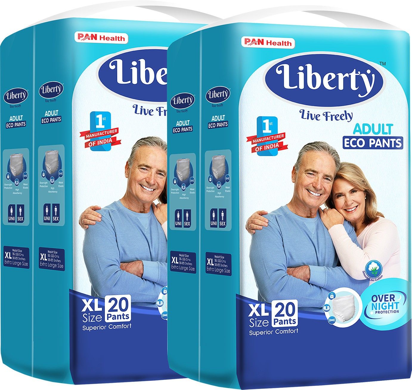 liberty Eco Pants Unisex, Waist Size (96-165 cms | 38-65 Inches) (Pack of 2) Adult Diapers - XL-picture-5