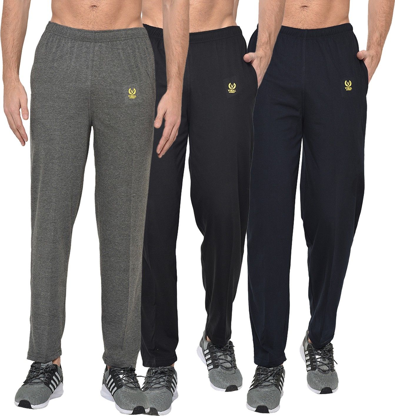 Pack of 3 Men Solid Multicolor Track Pants-image-24