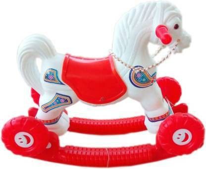 BABY PLASTIC HORSE WITH ROCKING FUNCTION AND RUNNING RIDE ON WITH AMAZING COLOR FOR YOUR KIDS First Class Rocking Plastic Horse With 4 Wheels For Cycle The Horse, 2 In 1 Function Rocking And Cycling rider For Your Kids ,Bridle For Parent Control.HGY-BNH-BVG-1505 (Red)-image-12