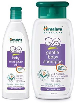 himalaya Gentle Baby Shampoo - 200ml, Baby Massage Oil - 200ml-picture-27
