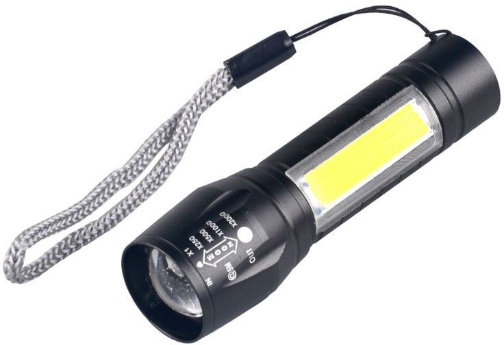 2 IN 1 Flashlight and COB Led Waterproof Portable USB Rechargeable 3 Modes Torch Flashlight Torch-image-3