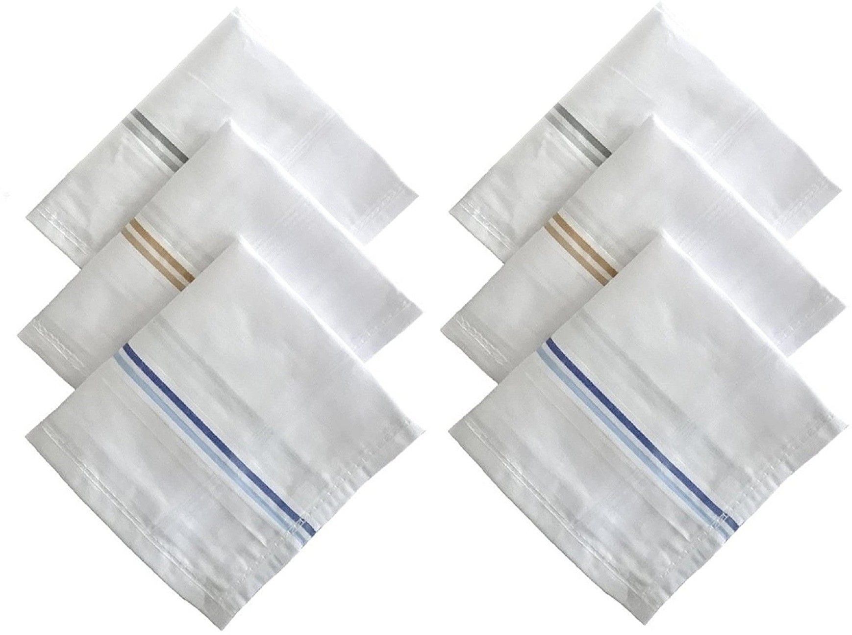 Waimea Men Handkerchiefs 100% Cotton Premium Collection Cotton Hanky For Men and Women Big Size ["White"] Handkerchief-image-8
