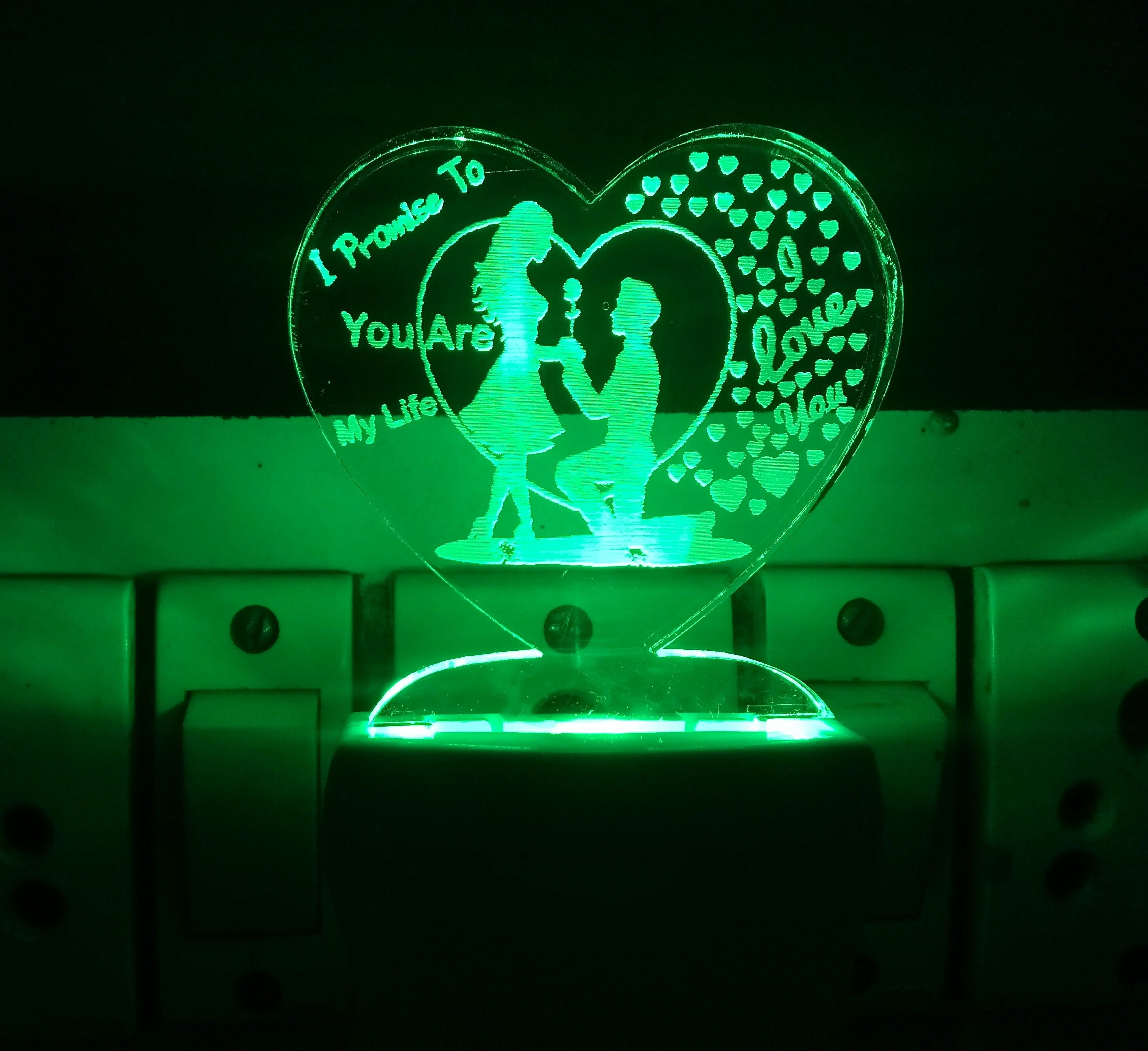 3D Illusion LED Light Night Lights for 7 Colors Led Changing Lighting Bedroom Decoration Decorative Lighting Gifts for Boys Girls Kids Baby Friends LOVE PRAPOSAL COUPLE AND YOU ARE MY LIFE WITH I LOVE YOU Night Lamp ( 5 cm, Multicolor ) Night Lamp-image-5