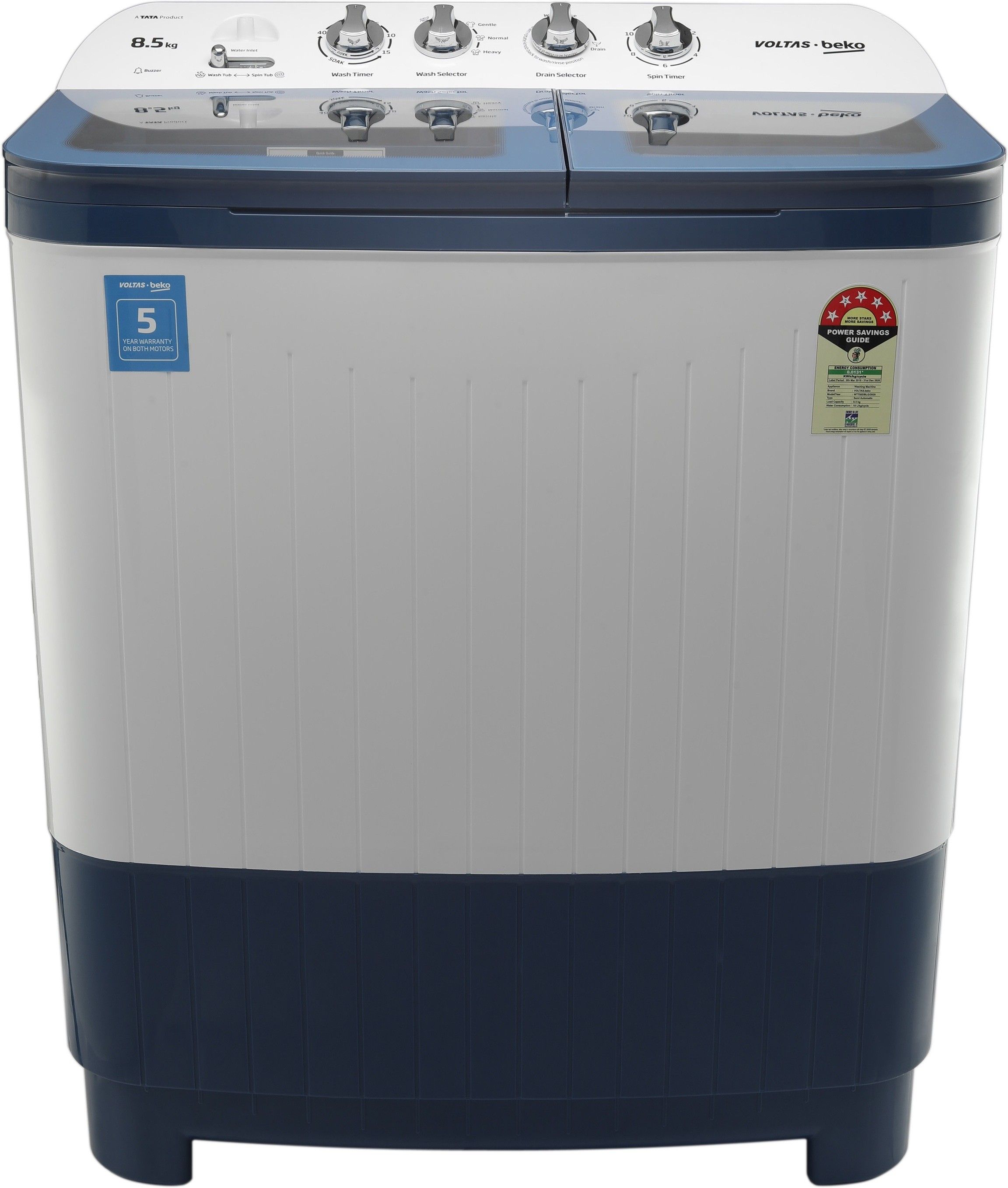 voltas beko by a tata product 8.5 kg Semi Automatic Top Load Blue-picture-19