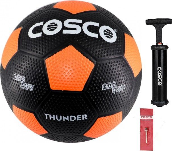 Thunder New Orange With Pump And Niddle Football - Size: 5