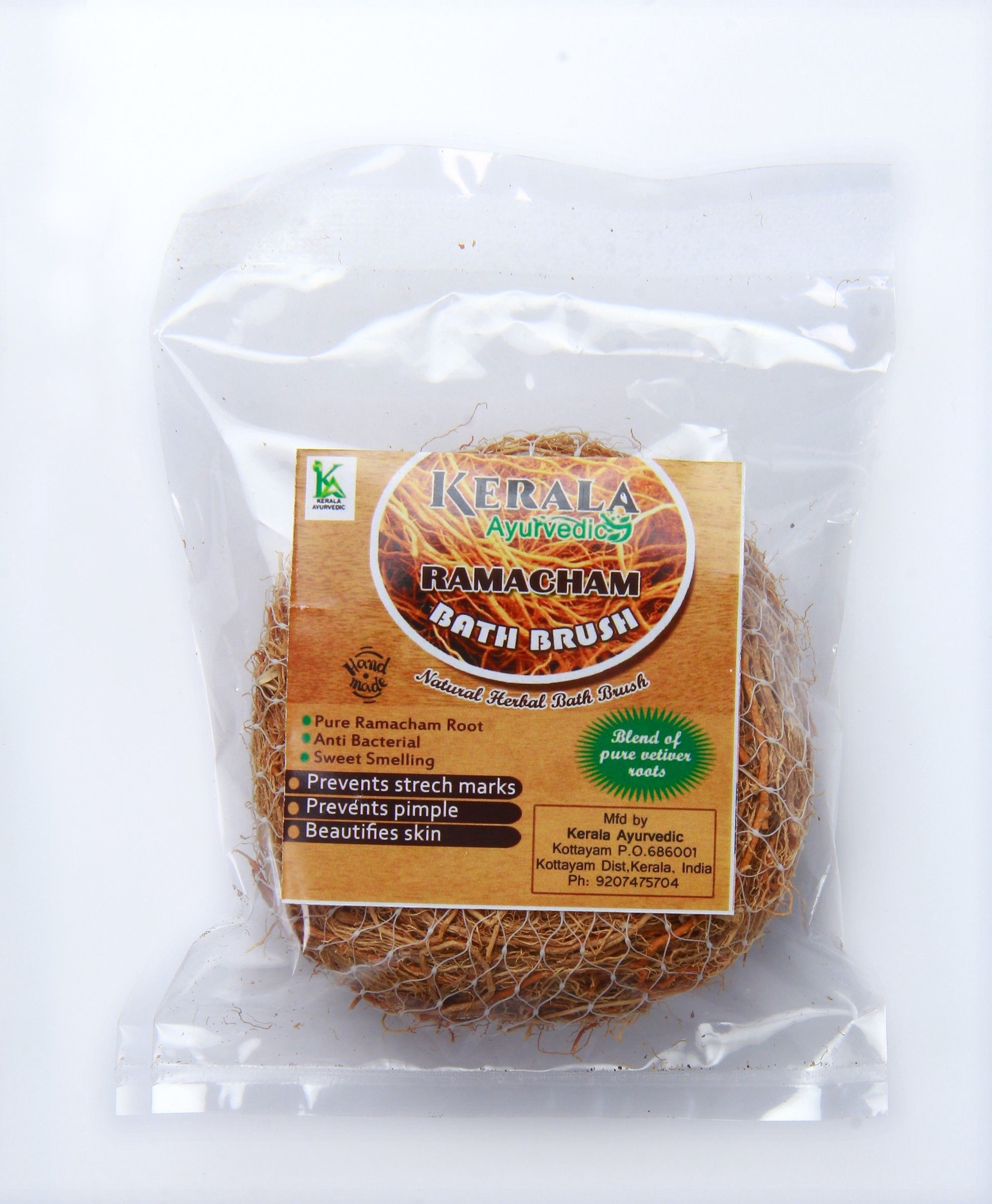 Honey Ramacham Scrubber , Vetiver, Khus Roots Herbal bath scrubber ( Pack Of 3)-image-27