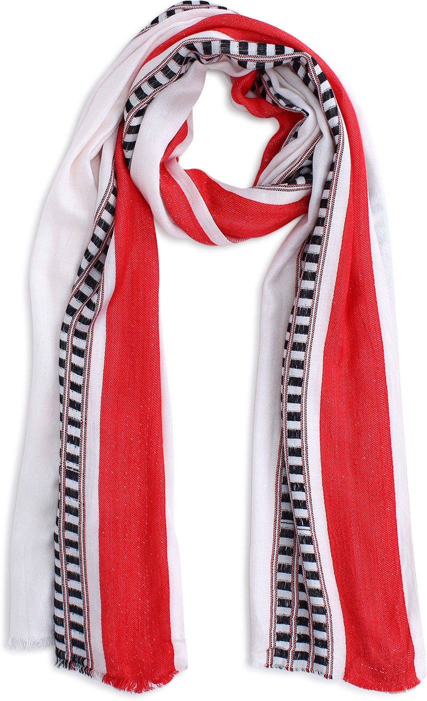zacharias Solid Cotton Blend Men White Stole, Scarf-picture-20