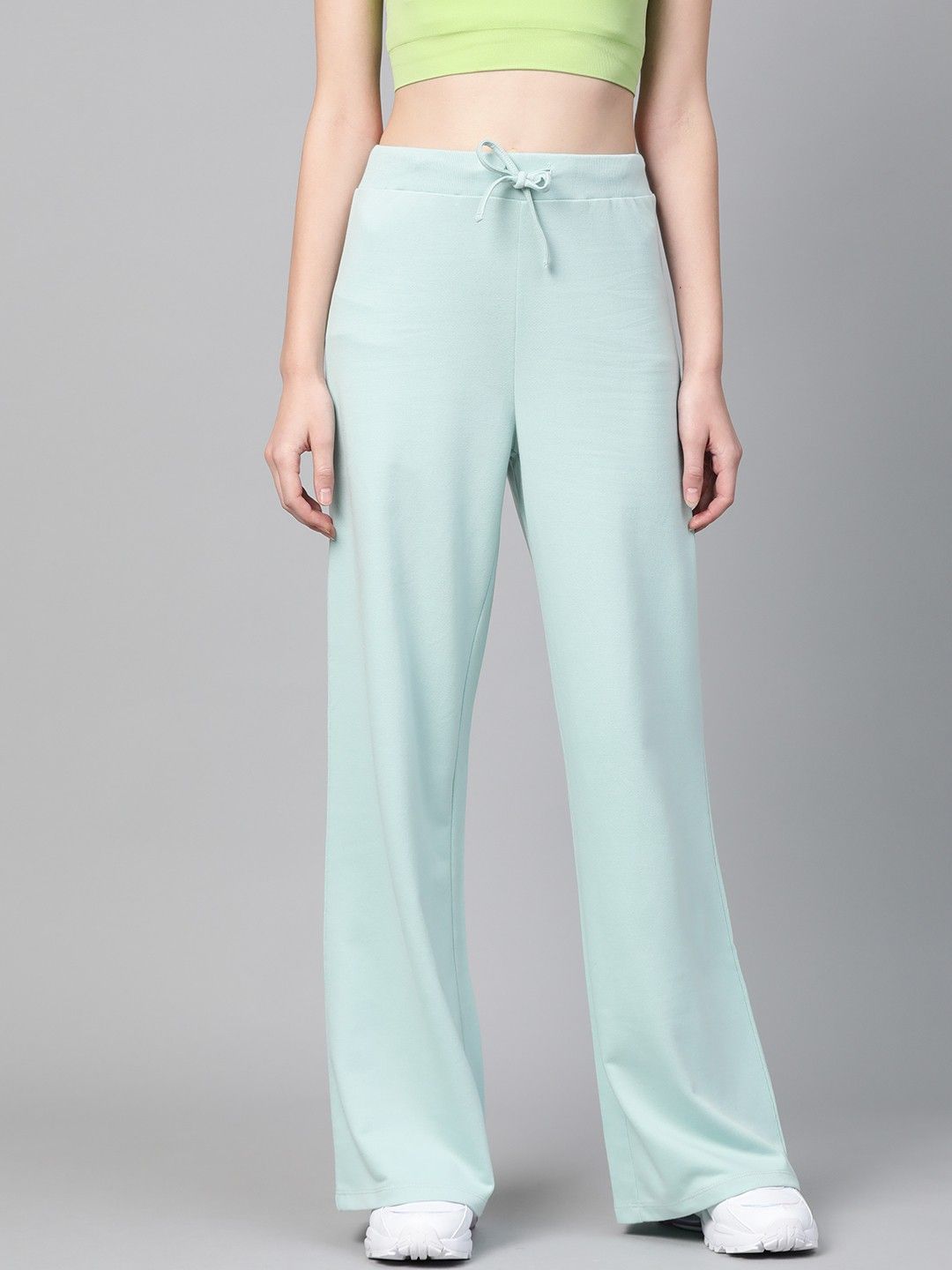 sassafras Women Relaxed Light Green Cotton Blend Trousers-picture-28