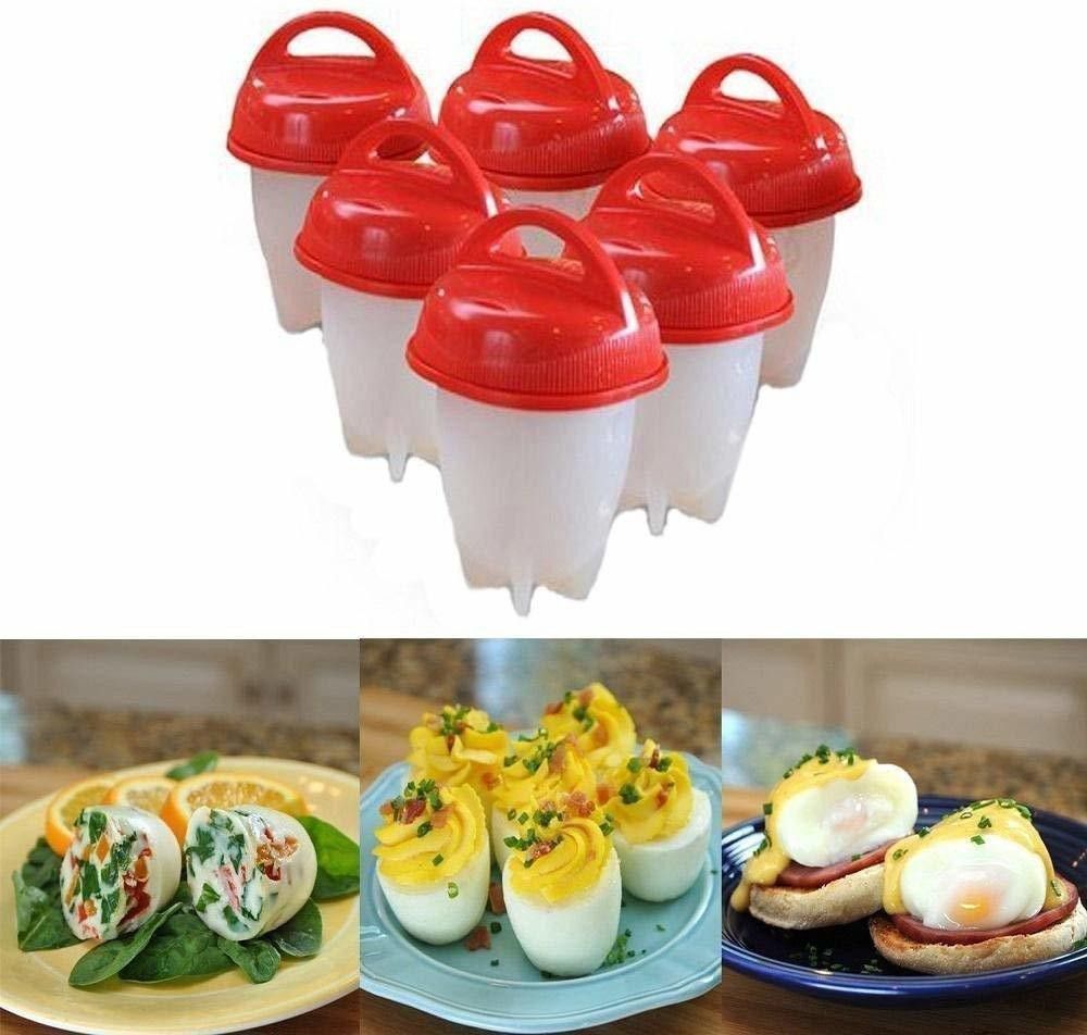 gtc 6 Pack Egg Cooker,Hard & Soft Maker,Egg Cups,No Shell,BPA Free,Non Stick Silicone,Boiled (E 453) E 453 Egg Cooker-picture-10