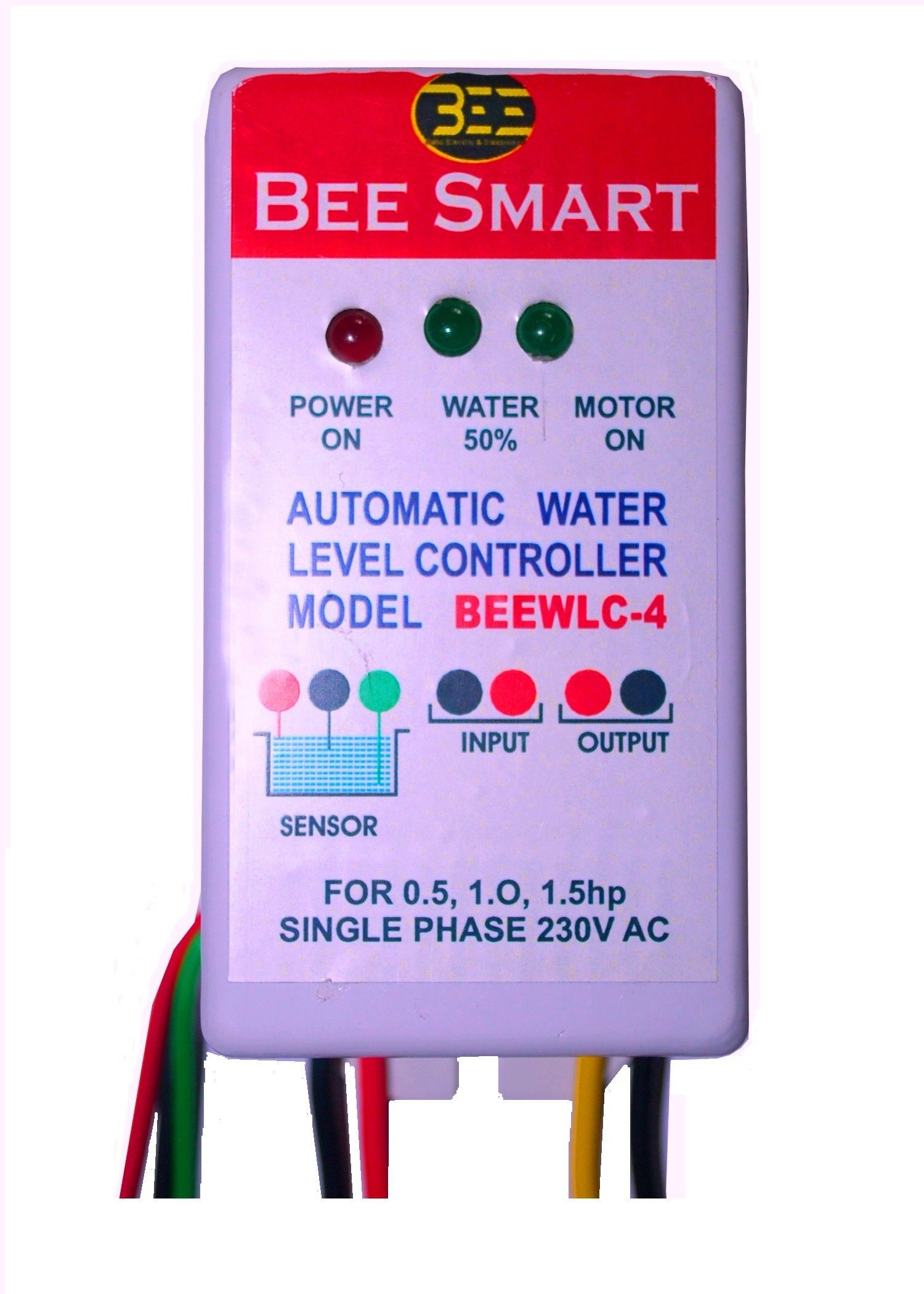 BeeSmart Fully automatic Water Level Controller Auto on, Auto off 0-1.5 hp 30 A Relay Use Model BEEWLC-4 Wired Sensor Security System-picture-33