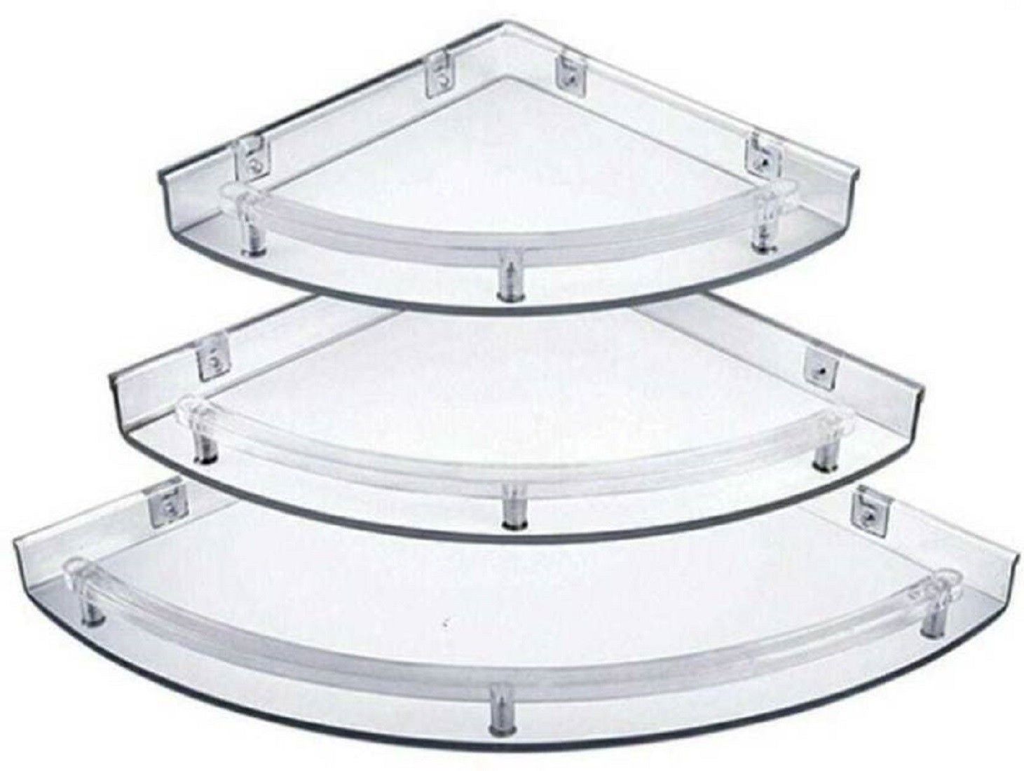 polyworld UNBREAKABLE CORNER SHELF SET Acrylic Wall Shelf-picture-12