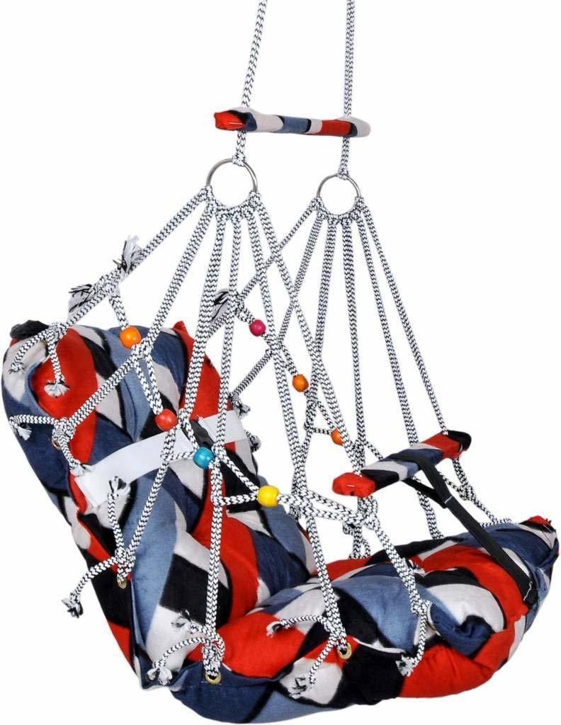 One New Cotton Baby Swing for Kids Baby's Children Folding and Washable 1-7 Years with Safety Belt Home Garden Jhula for Babies for Indoor Outdoor Swings Swings-image-33