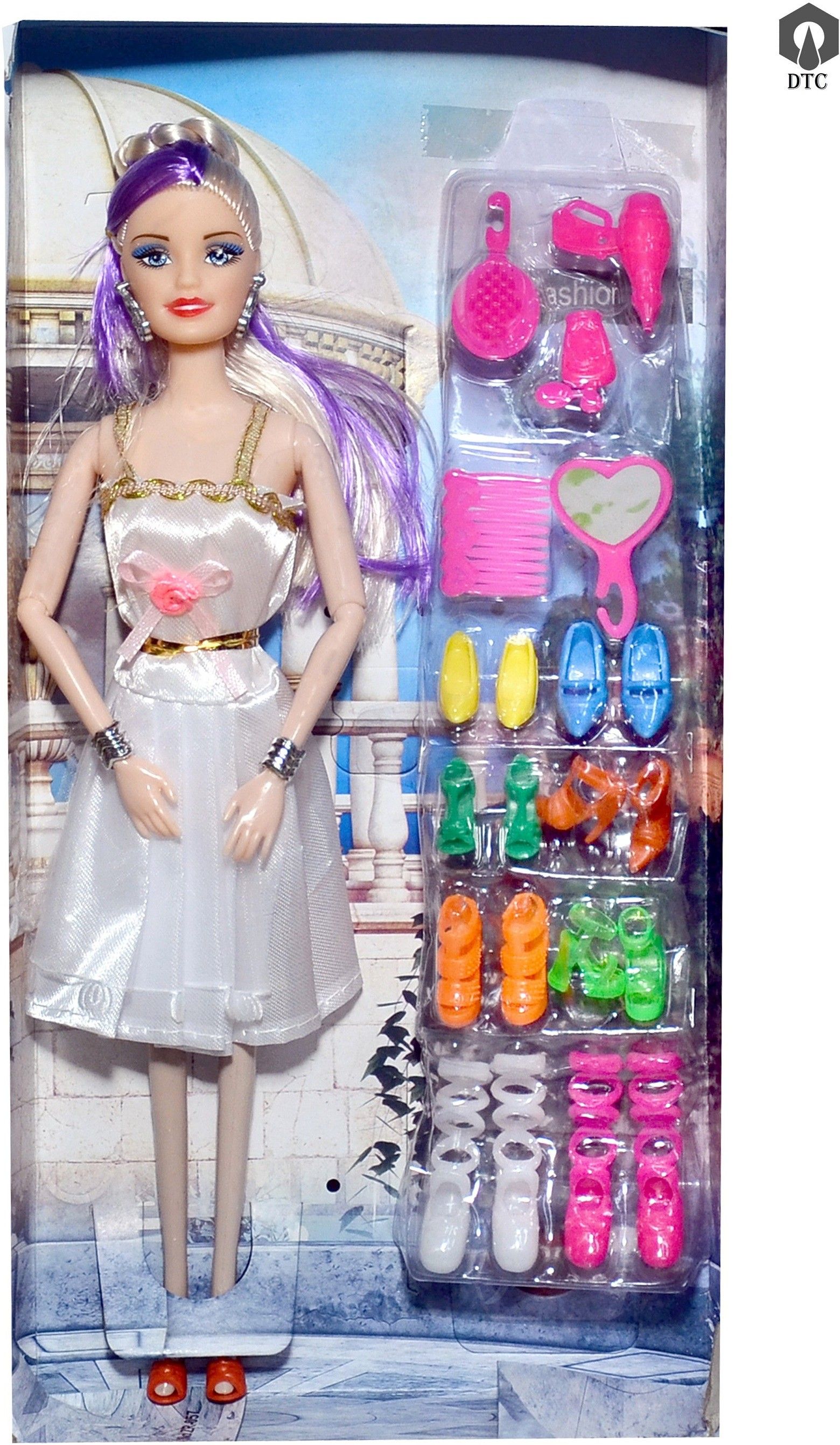 Foldable Doll White Dress Set-image-9