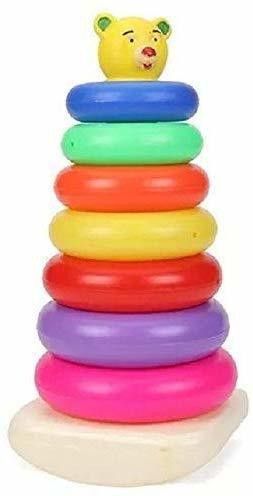 Junior Smiley Stacking Colouring Teddy Rings for Kids 7 pcs Multi Color, Stacking Toy-image-7