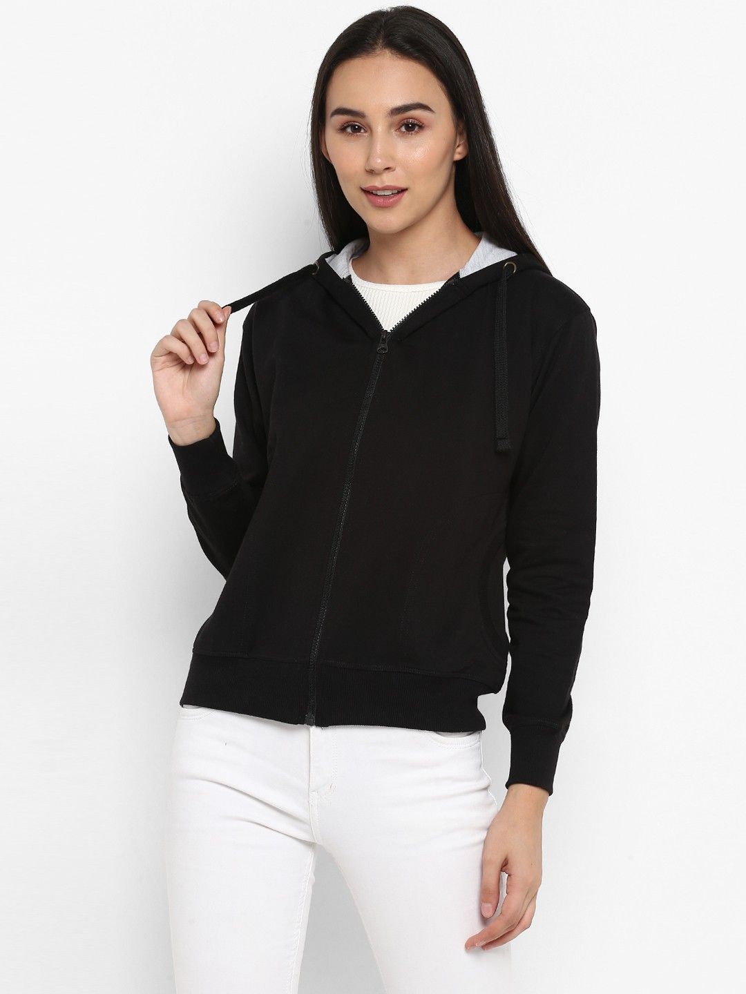 alan jones Women Full Sleeve Solid Hooded Sweatshirt-picture-28