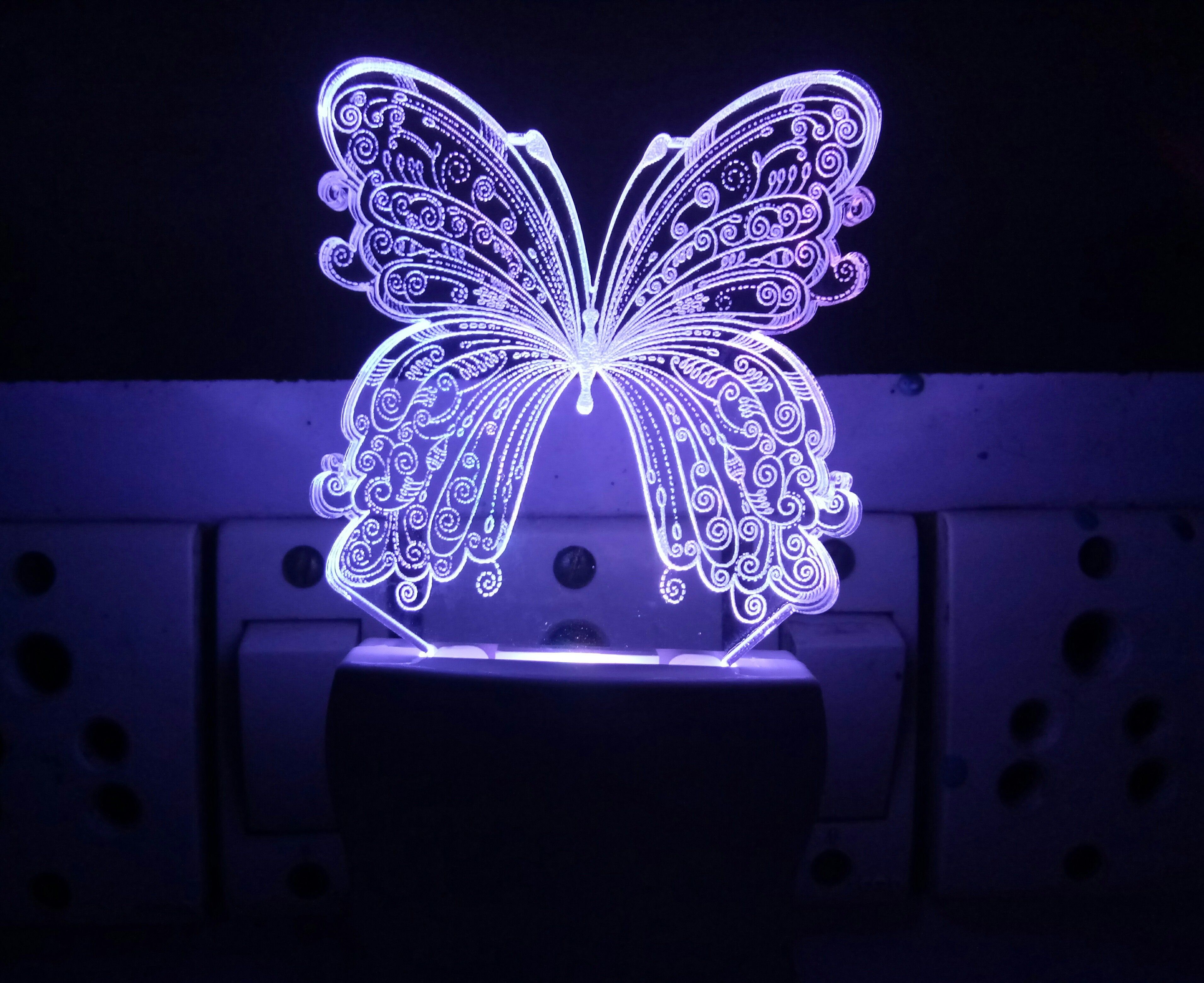 3D Illusion LED Light Night Lights for 7 Colors Led Changing Lighting Bedroom Decoration Decorative Lighting Gifts for Boys Girls Kids Baby Friends NEW BUTTERFLY DESIGN Night Lamp ( 5 cm, Multicolor ) Night Lamp-image-46