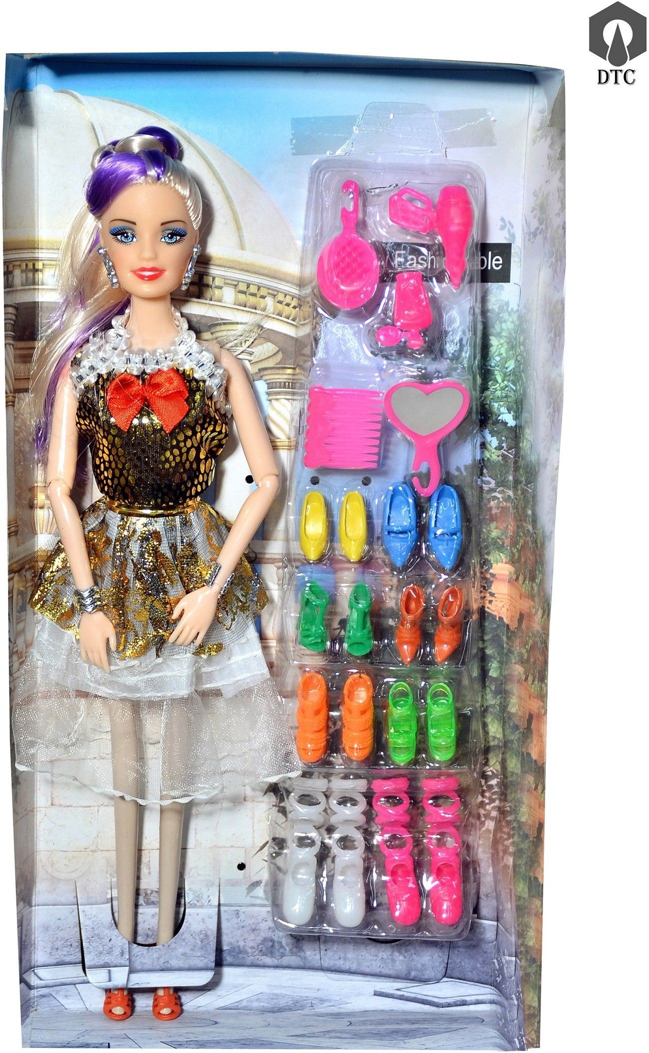 dtc Foldable Doll Beautiful Golden Dress-picture-28