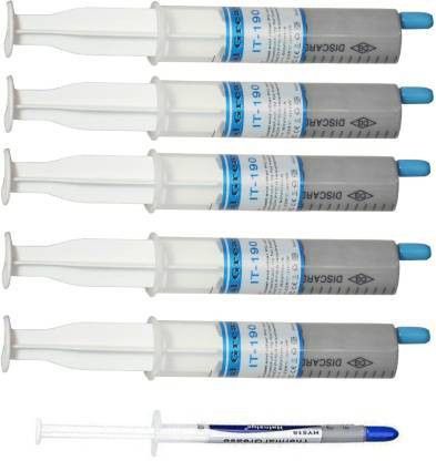ATEKT Thermal Grease Paste Heat Sink Compound for CPU & Chipsets (Grey, 30 g) pack of 5 with 1 ( 10 g ) paste extra Carbon Based Thermal Paste (30 g 5 W/mK) Carbon Based Thermal Paste-image-18
