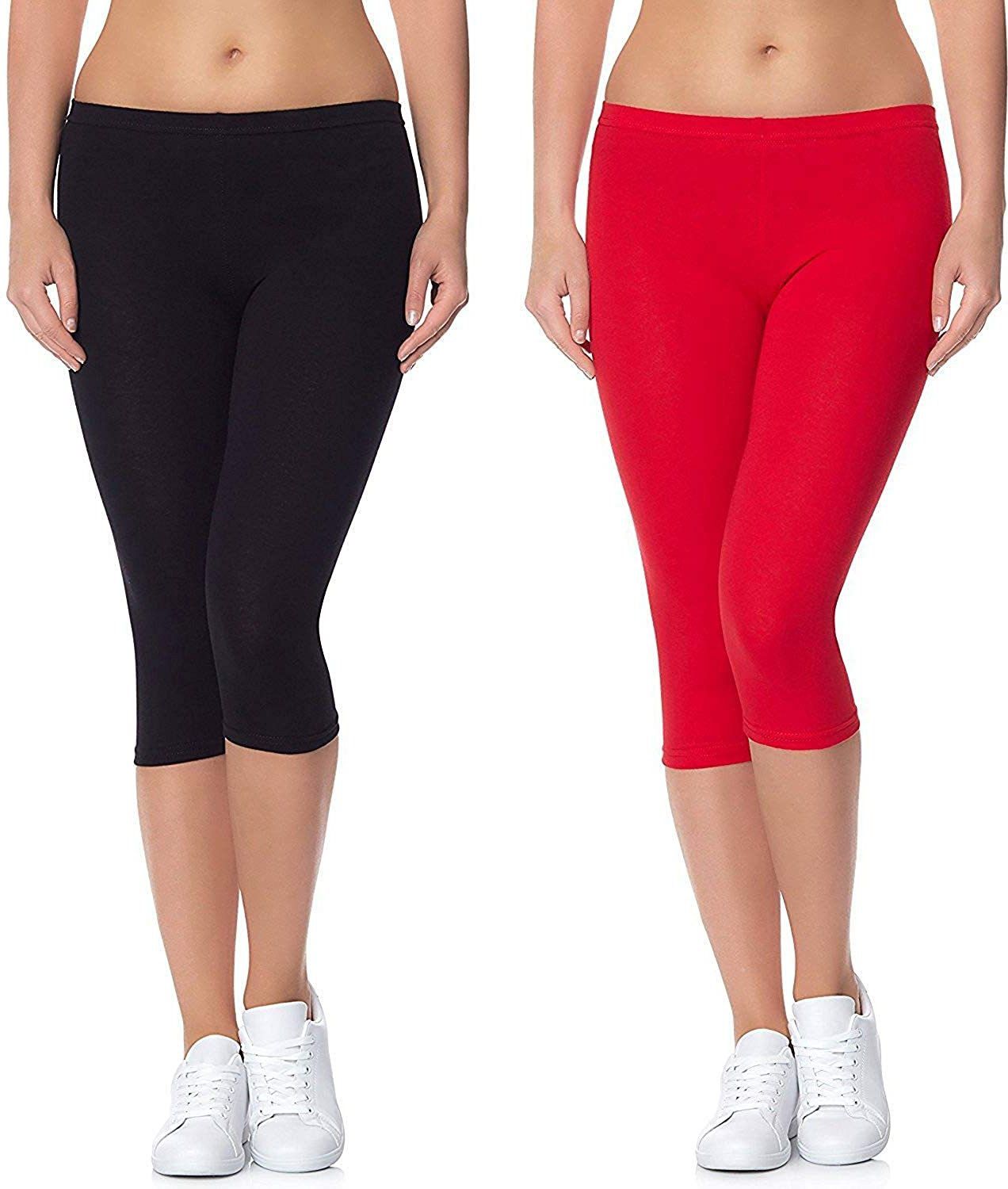 tnq Women Black, Red Capri-picture-20