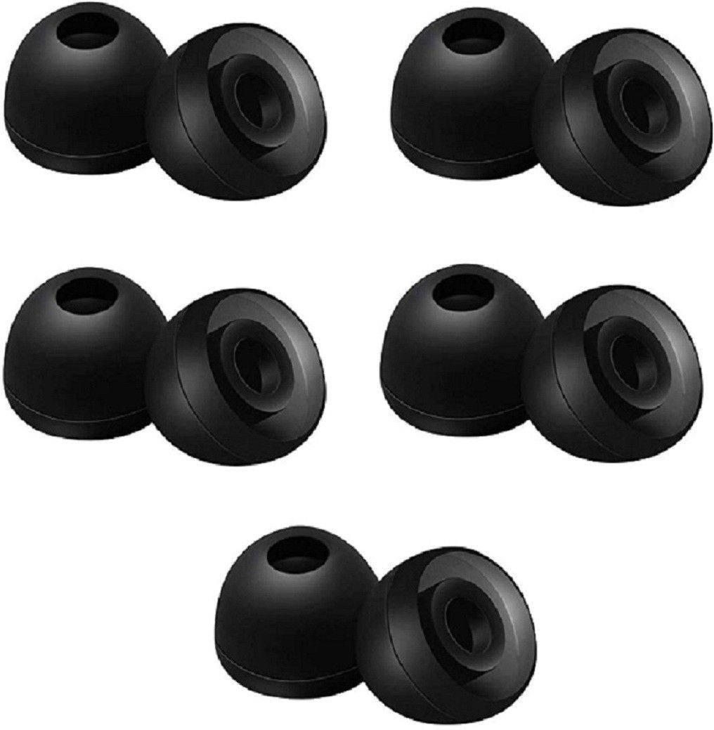 BBS DEAL Soft Silicone Earbuds Headphone Cushion Silicon buds Tips Eartips Earpads Caps Earplugs for Headphones Earphones and Bluetooth 5 Pair 10 Pcs (Small, Black) Silicone replacement In The Ear Headphone Cushion-picture-10