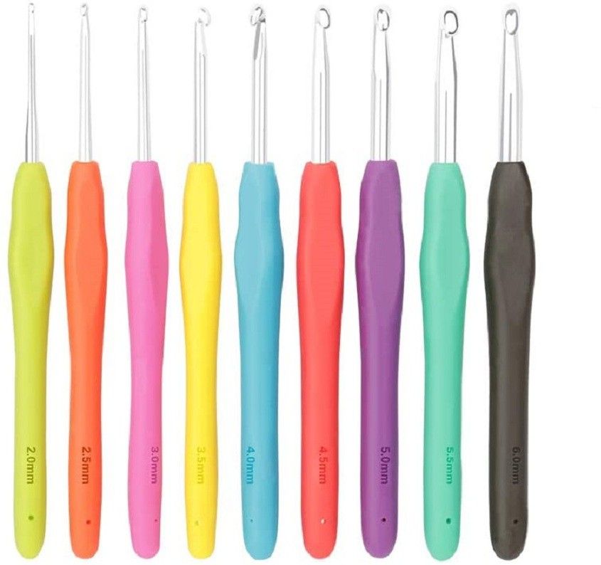 xeekart Best 9 Crochet Hook Set Aluminum Arthritic Hands-??Smooth?Needles 2 mm-5.5 mm Knitting Needles Weave Yarn Set Knitting Pin-picture-37
