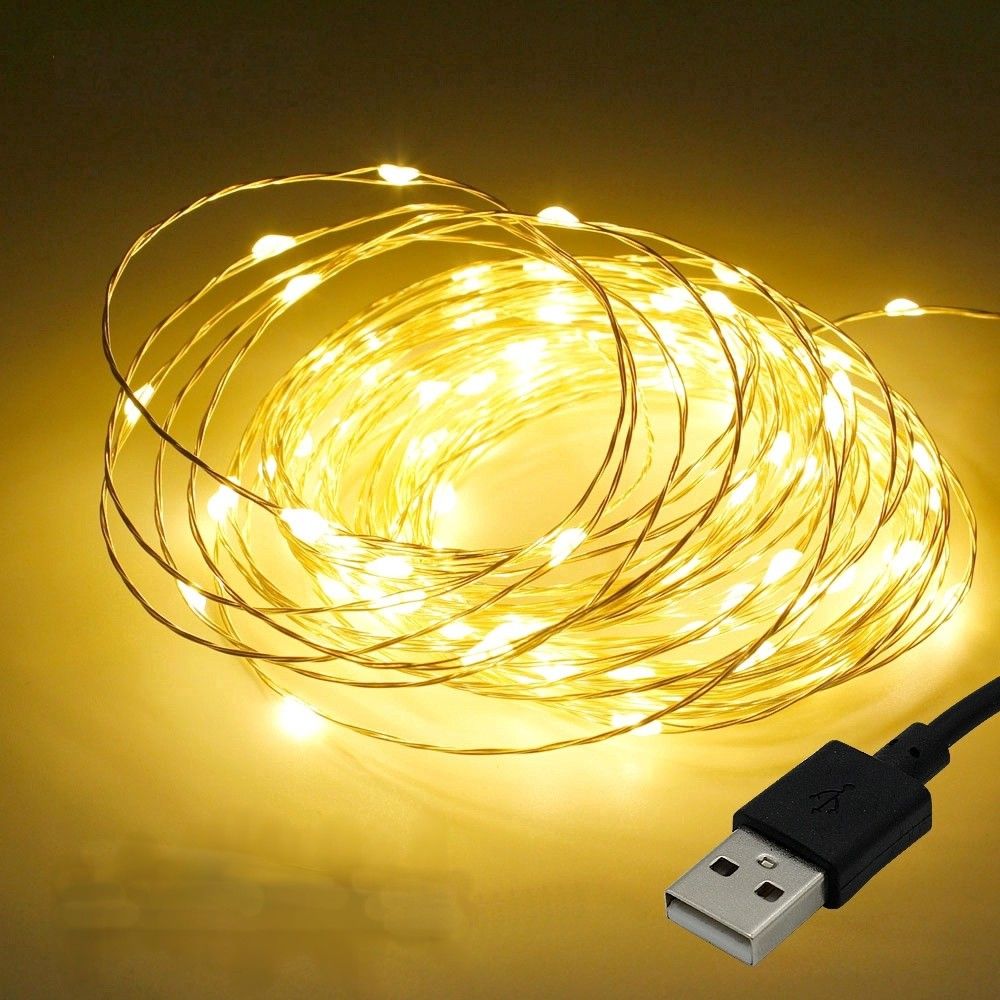 50 LEDs 4.98 m Gold Steady String Rice Lights-image-48