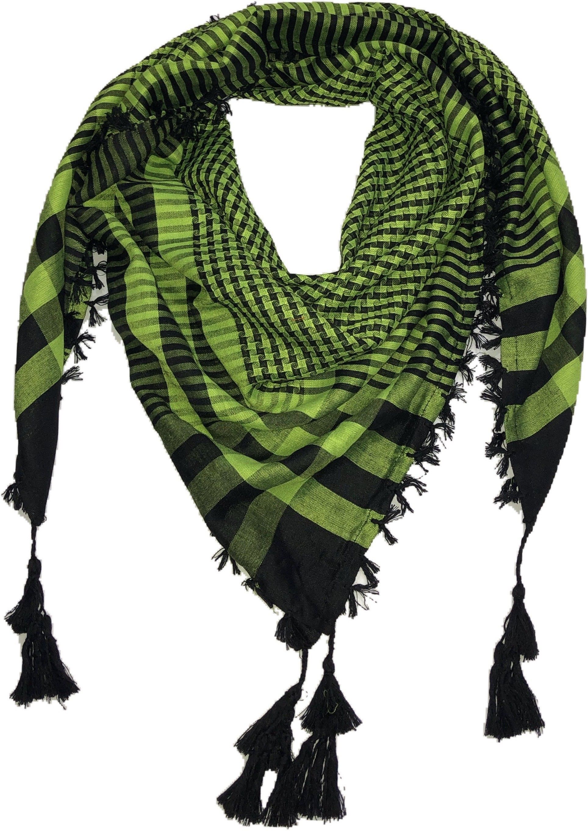 Printed Cotton Blend Men Green, White Scarf, Stole, Fancy Scarf