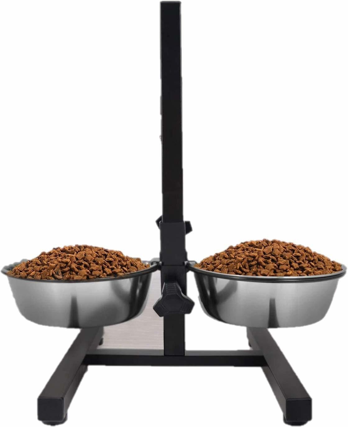 naaz pet world Adjustable Stainless Steel Double Diner Stand Food Feeding Dog Bowls Iron Pet Bowl-picture-39