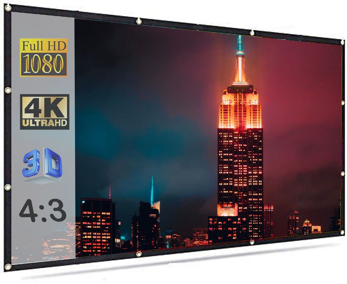 royality Projector Screen Eyelet Foldable Projector Screen 4:3 Aspect Ratio 6 Ft (W) x 4 Ft (H) Design 10 Projector Screen (Width 184 cm x 123 cm Height)-image-28