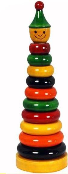 crazycrafts Wooden 10 piece ring set handmade Eco friendly color Multicolored, for toddlers Montessori play Set for Girls and boys show piece for Dasara (Multicolor)-picture-22