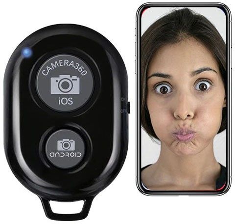 Allmusic Wireless Bluetooth Shutter Remote Compatible Selfie Stick & Tripod All MobileCamera Remote Control-picture-46