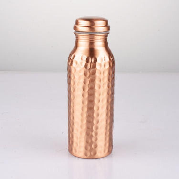 adhya copper HAMMERED COPPER BOTTLE 600 ml Copper Bottle-picture-27